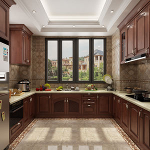 Meubles de cuisine en <span class=keywords><strong>bois</strong></span> massif classique d'<span class=keywords><strong>occasion</strong></span> personnalisés, unités de placards en <span class=keywords><strong>bois</strong></span> de caoutchouc - Product Image 6