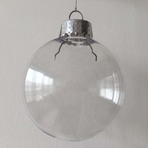 Venta Caliente Dongguan 100 Piezas al por Mayor Bola de Navidad de Plástico Transparente Plana de 8 cm Esfera Plana de PET Transparente - Product Image 3