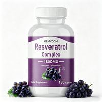 Capsules avancées de trans-resvératrol antioxydant pour éclaircir la peau, soutenir l'immunité, la santé cardiaque des adultes, complément alimentaire naturel à base de plantes