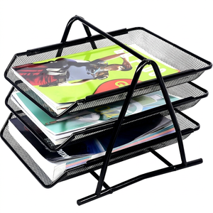 Three Tier Metal <b>Magazine</b> <b>Rack</b> Storage Holder Stand Organizer for Living Room Minimalist Design Stackable Bookshelf Display - Product Image 1