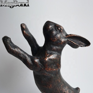Estatuilla de conejo saltador de aluminio fundido, decoración de jardín al aire libre, mejora de la estética, artesanías de Metal, <span class=keywords><strong>liebre</strong></span> de pie para jardín - Product Image 4