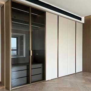 Meubles de chambre à coucher sur mesure, armoires en bois, placard à portes plates - Product Image 2