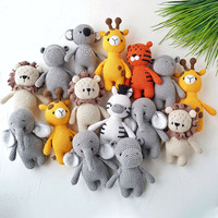 Nouveau gros Safari Jungle tricoté à la main gros et mignon bébé confort Crochet animaux jouets bébé en peluche Crochet jouets