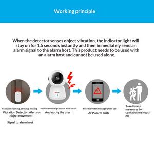 เครื่องตรวจจับการสั่นสะเทือนไร้สาย Sharp ระบบความปลอดภัยรอบบ้าน ตรวจจับกระจกแตก เซ็นเซอร์สั่นสะเทือน แจ้งเตือนภัย ตรวจจับได้ไว - Product Image 4