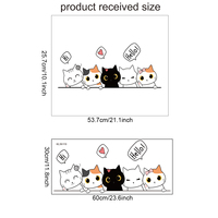 Hello Cute Cat Wall Sticker Living Room Wall Background And Door Decoration PVC Removeable Self-Adhesive Wallpaper