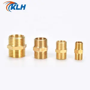 KDH Đầu Nối Núm Vú Lục Giác Ống Đồng Thau Đầu Nối Nhanh 1/8 1/4 3/8 1/2 1 BSP Đầu Nối Khí Dầu Nước Ren Đực Sang Đực 3/4