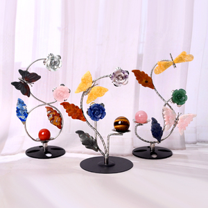Factory Price Healing <b>Crystal</b> Stone Craft butterfly Dragonfly Accessories Stand <b>Crystal</b> Decoration for Gift - Product Image 2