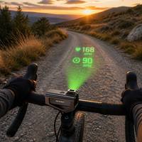Dispositif de projection laser vert iris pour vélo, avec affichage AR HUD de vitesse et distance pour le cyclisme