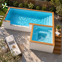 Piscine hors sol en fibre de verre, intégrée et moderne, avec escalier intégré, pour hôtel boutique, jacuzzi extérieur, spa, conteneur