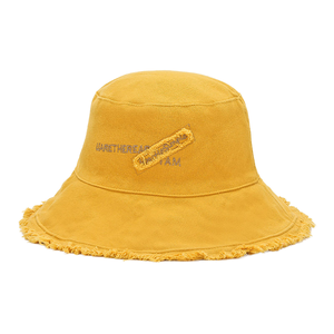 Syh1723 Nuovo Cappello da Sole alla Moda con Lettere, Cappello da Pescatore con Bordo in Pelliccia Effetto Invecchiato, Stile Retrò, Protezione Solare UV, Cappello a Secchiello - Product Image 1