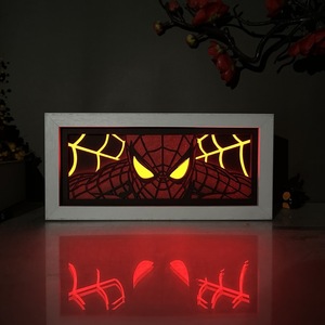 Lampes à LED découpées en papier <span class=keywords><strong>Marvel</strong></span> avec logo personnalisé-Spider-Man Iron Man <span class=keywords><strong>Thor</strong></span> Deadpool Veilleuses avec sculpture en 3D - Product Image 3