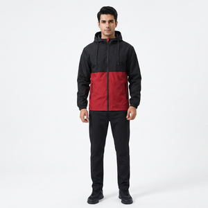 Blouson coupe-vent en toile pour homme à col montant et capuche, style décontracté, respirant, idéal pour l'automne et les activités de plein air, services OEM – Meilleures ventes - Product Image 1