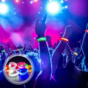 Custom LED Glow Bracelets for Events - Company Sports Concert Promotional Flashing Wristbands with Logo Printing - Product Image 2