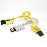 Cadeau d'affaires haut de gamme Logo personnalisé de marque 4 Go 8 Go 16 Go Forme de clé en métal rétro antique Clé USB Clé USB Clé disque Clé mémoire Bâton