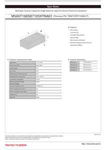 Condensador Cerámico Multicapa TAIYO YUDEN 10% 25V SMD 0603/1608 para Equipos Electrónicos Generales MSAST168SB7105KTNA01 - Product Image 2
