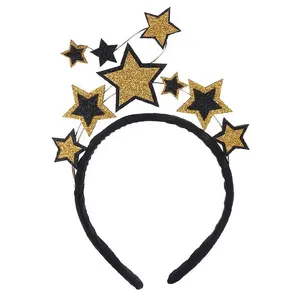 Glitter Star Headband Stars Hair Bands Head Bopper Elastic Hair Hoop for Women Girls Party Hair Decor Accessories