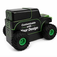 Boîte en fer blanc personnalisée en forme de camion, boîte de rangement alimentaire en fer blanc pour bonbons et biscuits pour enfants, emballage promotionnel en métal