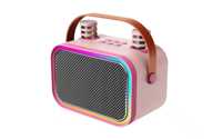 Mini haut-parleur karaoké sans fil Bluetooth portable avec 2 micros, lumières LED RGB, changeur de voix, Bluetooth 5.4, prise en charge AUX et carte TF