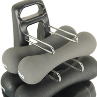 Ensemble d'haltères 12KG enduits de néoprène de gymnastique à la maison et ensemble de poids de main de support avec le support de stockage