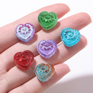 ลูกปัดแก้วรูปหัวใจขนาดเล็ก อุปกรณ์ทำเครื่องประดับ DIY สำหรับสร้อยข้อมือ สร้อยคอ สายคล้องโทรศัพท์ อุปกรณ์งานฝีมือ - Product Image 3