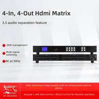 Matriz de Conexión Seamless Hardrock de Acero Inoxidable 4x4 /VGA//HDBaseT/ Conexiones 4K30Hz Procesador de Video Wall Privado de China