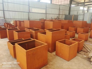 Grands jardinières rectangulaires à l'extérieur jardinières en métal de jardin bon marché parc grands pots de plantes à vendre - Product Image 5