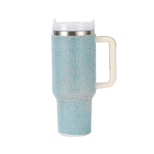 Gobelet isotherme Glam en acier inoxydable 40 oz avec poignée, gourde à paillettes, mug de voyage – Rose, Bleu, Argent, Or, Or rose, Noir, Marron - Product Image 4