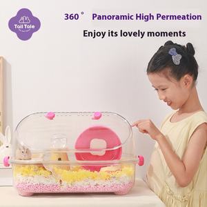 Set gabbia per criceto 6-in-1 (include accessori completi): gabbia per criceti in acrilico completamente trasparente, portatore da viaggio per criceti nani - Product Image 2