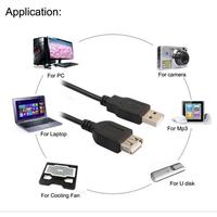 Cable de Extensión USB 2.0 SYONG, USB A Macho a USB A Hembra, AM a AF, Negro (4.92 Pies/1.5M) para PC, Cámara, Unidad Flash
