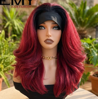 Perruques synthétiques Kemy Hair Latisha abordables avec bandeau, texture naturelle, fibre résistante à la chaleur, pour femmes noires
