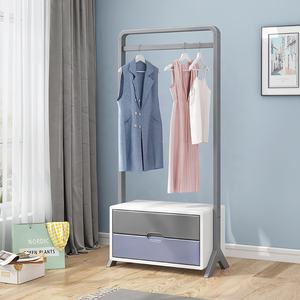 <span class=keywords><strong>Porte</strong></span> <span class=keywords><strong>manteau</strong></span> rose adultes, 1 pièce, roulettes mobiles, organisateur de vêtements, support à suspendre avec tiroir - Product Image 3