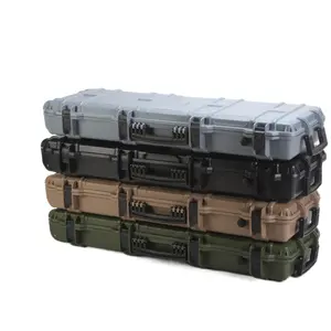 pretty long gun hard case box wholesale gun case with TSA lock positions hole light