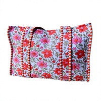 Sac de courses en coton imprimé à la main au bloc, couleur unie, avec poignées en sangle, artisanat de Jaipur, vente en gros