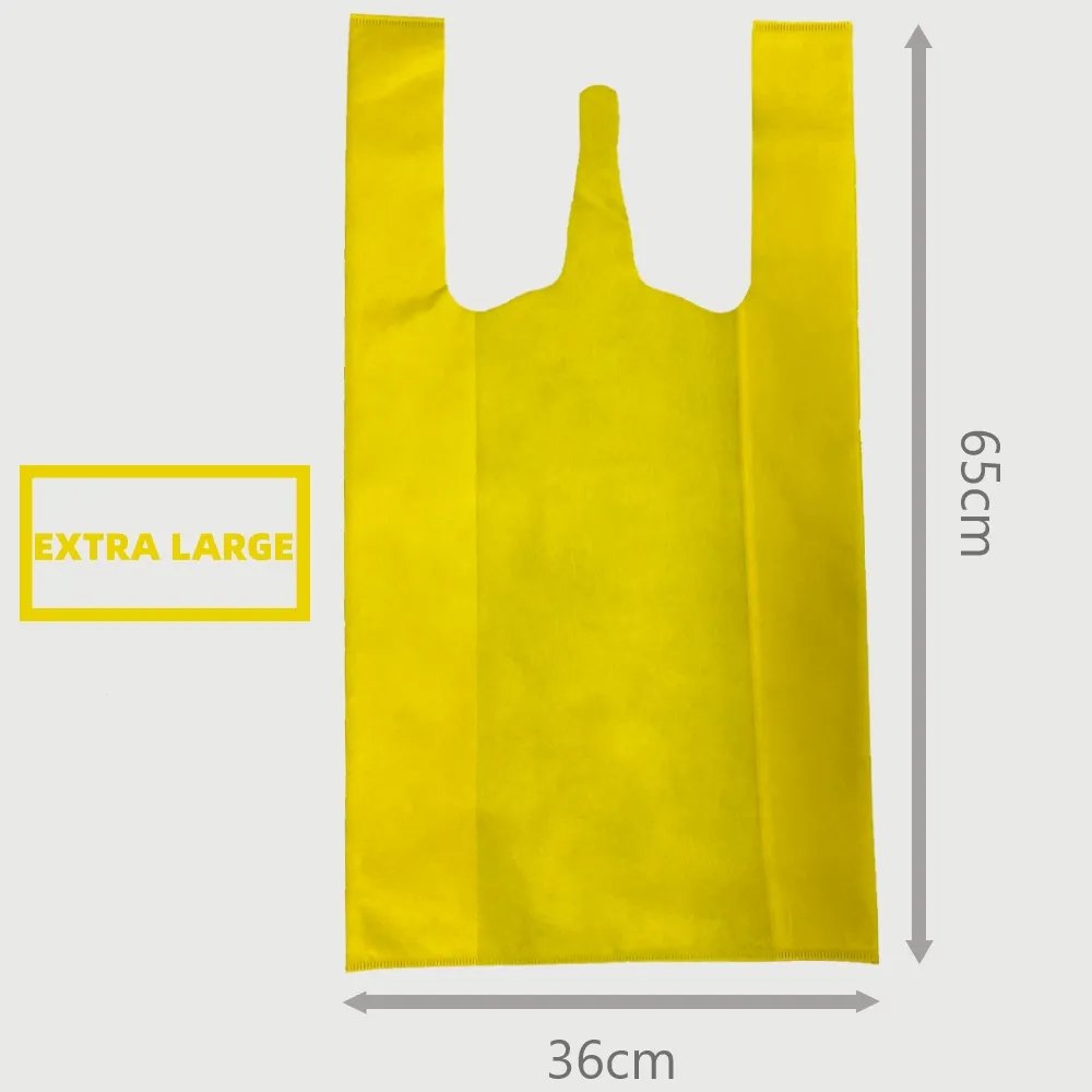 SPOT 40gms XL ultrasonic D Cut Non-Woven sharp bottom T-shirt tote supermarket vest shopping recycled W-Cut bag Custom Shop Logo