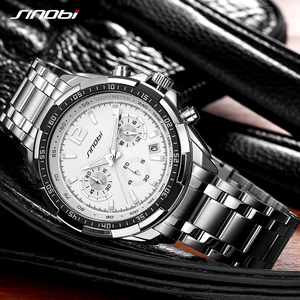 OEM Date Window S9696G Đồng Hồ Báo Thức Dạ Quang Cho Nam Đồng Hồ Thạch Anh Saat Sáng Tạo Mặt Số Long Lanh Dây Đeo Bằng Thép Không Gỉ - Product Image 3