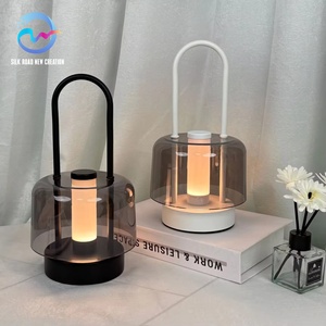 Lampe de bureau LED sans fil rechargeable en métal et acrylique, moderne et écologique, pour salon, chambre à coucher, chevet, lampe de table décorative - Product Image 1