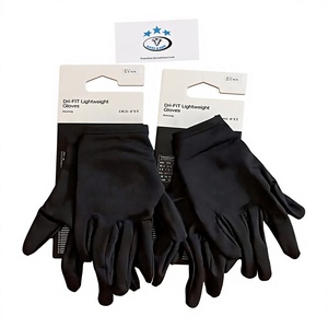 Gants de cyclisme unisexes en polaire polyester avec logo personnalisé, antidérapants, à doigts complets, noirs, pour le ski et la pêche, vente en gros - Product Image 1