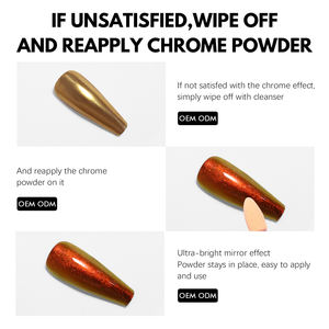 FZANEST Hema Tpo Free Gel <span class=keywords><strong>Top</strong></span> <span class=keywords><strong>Coat</strong></span> <span class=keywords><strong>pour</strong></span> Chrome Nail Powder <span class=keywords><strong>Effet</strong></span> <span class=keywords><strong>Miroir</strong></span> Nail Art Chrome Base Gel Vernis À Ongles DIY Home Salon Used - Product Image 4
