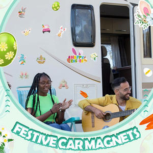 2025 Easter Fridge Magnets Creative Cartoon Square Includes Carrots Easter Eggs for Garage Door <b>Locker</b> Decorations Made Rubber - Product Image 4