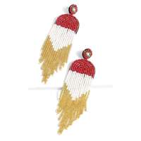 Multi couleur fringe baisse boucle d'oreille bijoux vintage bohème semences perle gland boucles d'oreilles pour les femmes
