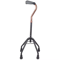 Canne de marche réglable en quadruple à poignée ergonomique légère pour handicapés et personnes âgées Bâton d'aide à la marche avec grande base