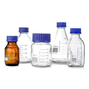 Laboratório Uso Descartáveis Vidraria Media Garrafa Boro3.3 com Plástico Azul Parafuso Tampa Reagente Garrafa - Product Image 5