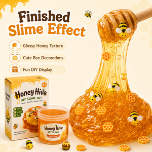 <span class=keywords><strong>Kit</strong></span> <span class=keywords><strong>Slime</strong></span> Fai-da-te a Tema Alveare all'Ingrosso, <span class=keywords><strong>Slime</strong></span> Lucido al Miele con Ciondoli a Forma di Ape, Stampo a Nido d'Ape, Set Regalo Non Tossico per Bambini OEM - Product Image 3
