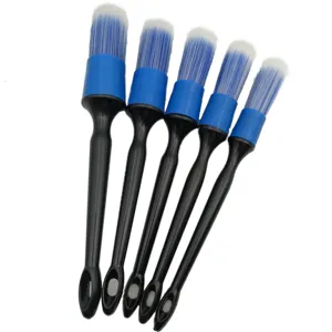 5-Pack Detailing Brush Set For Automotive Cleaning Plastic Brushes Interior Exterior Leather Emblem Wheel Tire Nut Car Wash