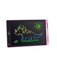 Tablette d'écriture LCD rose effaçable, tableau de dessin magnétique, bloc de gribouillage pour l'apprentissage et les voyages des enfants