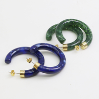 Bijoux en résine avec logo personnalisé, boucle d'oreille en acétate de Cellulose/goutte géométrique en coquille de tortue