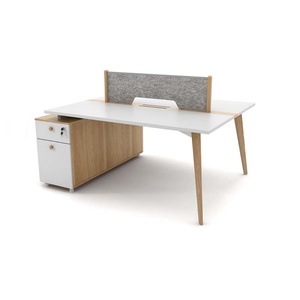 Luxury Wooden Office Furniture Staff 2 Seater <b>Table</b> Office Modular Workstation With Drawer - Product Image 1