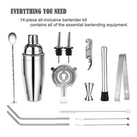 Kit de Shaker à Cocktail professionnel en acier inoxydable