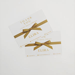 Cartes de vœux d'affaires de luxe écologiques en papier couché 300 g/m² avec logo personnalisé, estampage à chaud or, impression 1 couleur - Product Image 2