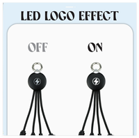 Cadeau d'entreprise le moins cher, logo lumineux, coloré, câble de charge USB multifonction 3 4 5 en 1, porte-clés pour téléphones portables